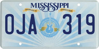MS license plate OJA319