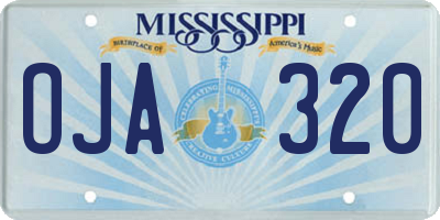 MS license plate OJA320