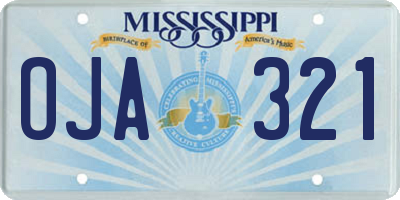 MS license plate OJA321