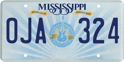 MS license plate OJA324