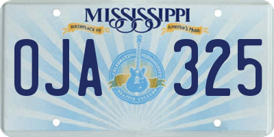 MS license plate OJA325