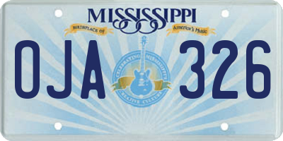 MS license plate OJA326