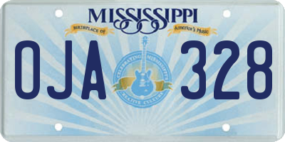 MS license plate OJA328
