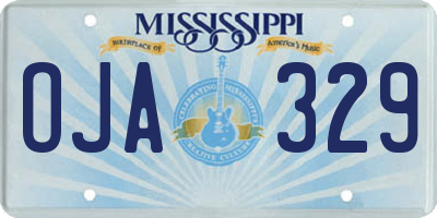 MS license plate OJA329
