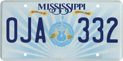 MS license plate OJA332