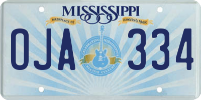 MS license plate OJA334