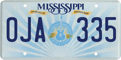 MS license plate OJA335