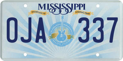MS license plate OJA337