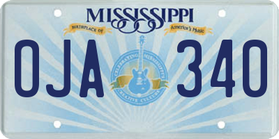 MS license plate OJA340