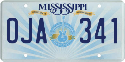 MS license plate OJA341