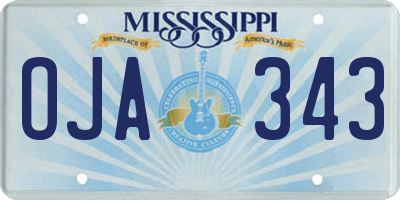 MS license plate OJA343