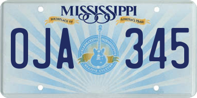 MS license plate OJA345