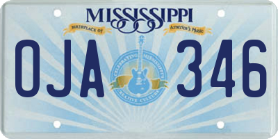 MS license plate OJA346