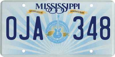 MS license plate OJA348