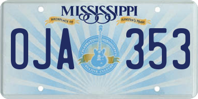 MS license plate OJA353