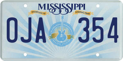 MS license plate OJA354