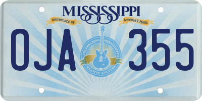 MS license plate OJA355