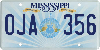 MS license plate OJA356