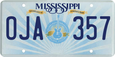 MS license plate OJA357