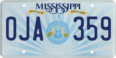 MS license plate OJA359