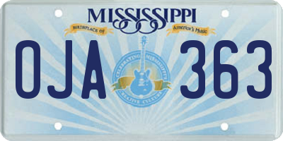 MS license plate OJA363