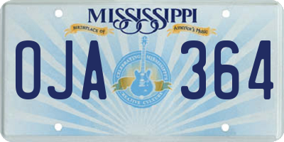 MS license plate OJA364