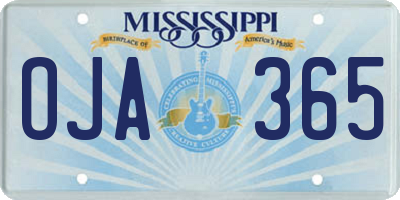 MS license plate OJA365