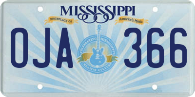 MS license plate OJA366