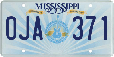 MS license plate OJA371