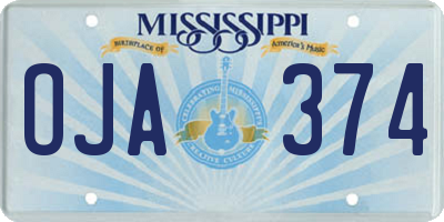 MS license plate OJA374