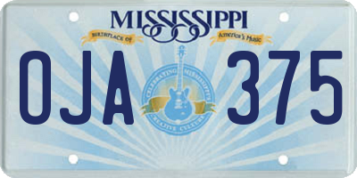 MS license plate OJA375
