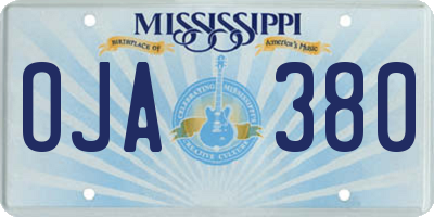 MS license plate OJA380