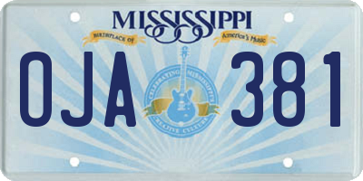 MS license plate OJA381