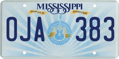 MS license plate OJA383