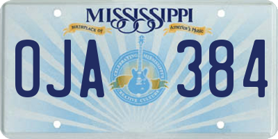 MS license plate OJA384