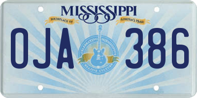 MS license plate OJA386