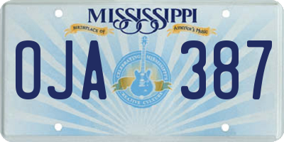 MS license plate OJA387