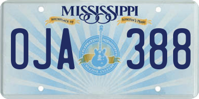 MS license plate OJA388