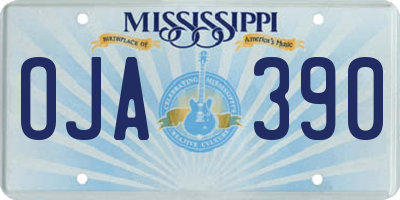 MS license plate OJA390