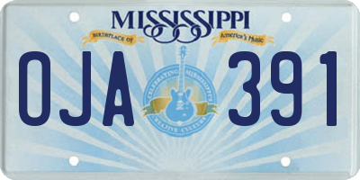 MS license plate OJA391