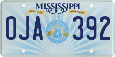 MS license plate OJA392