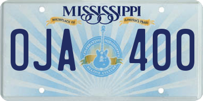 MS license plate OJA400