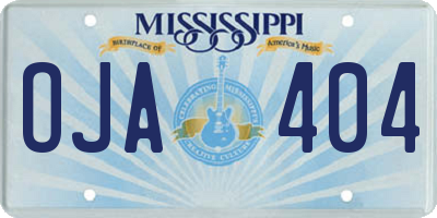 MS license plate OJA404