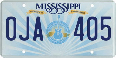 MS license plate OJA405