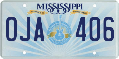 MS license plate OJA406