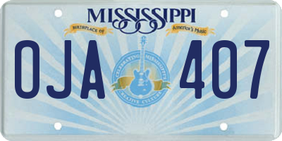 MS license plate OJA407