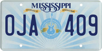 MS license plate OJA409