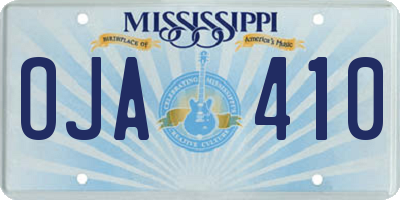 MS license plate OJA410