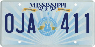 MS license plate OJA411