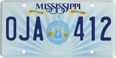 MS license plate OJA412
